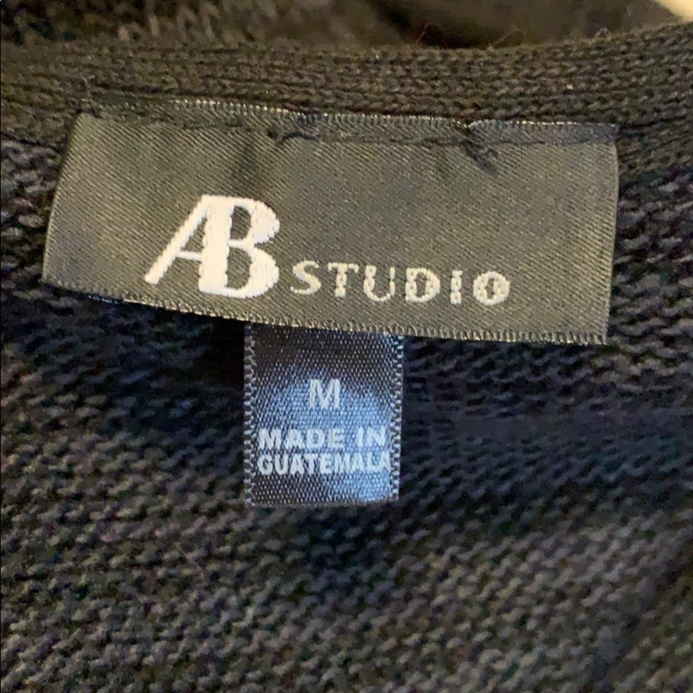 AB Studio cardigan sweater with draped front, Med - Picture 6 of 10